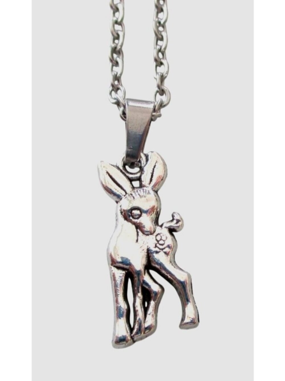 New Fawn Deer Pendant Necklace With 18" Stainless Chain Wildlife Jewelry Gift